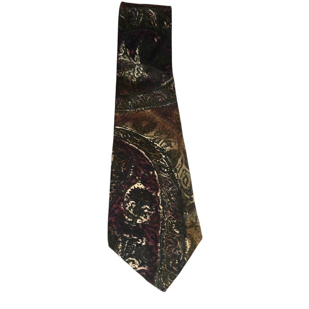 Vintage Structure Tie Silk Made In Italy Paisley Office Business Professional